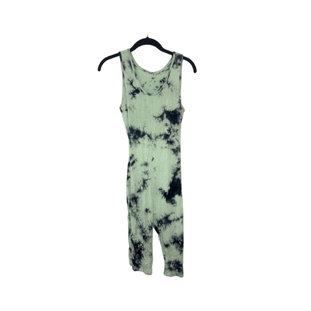 Tie-Dye Sleeveless Jumpsuit - Mint & Black